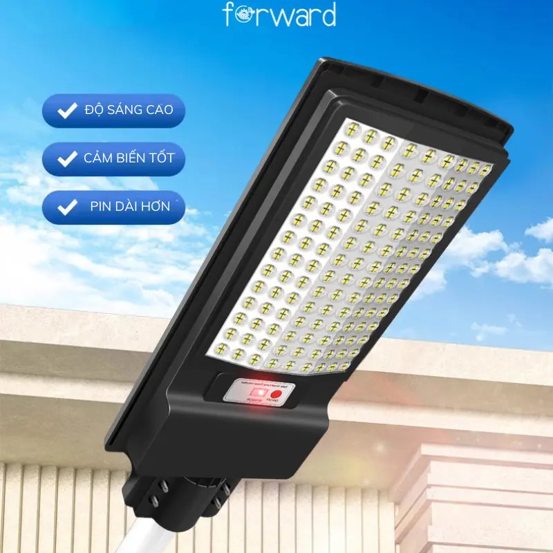 Đèn đường năng lượng mặt trời, 1800W, với cảm biến chuyển động, không thấm nước, đèn sân vườn năng lượng mặt trời, không cần điện và dây điện 6