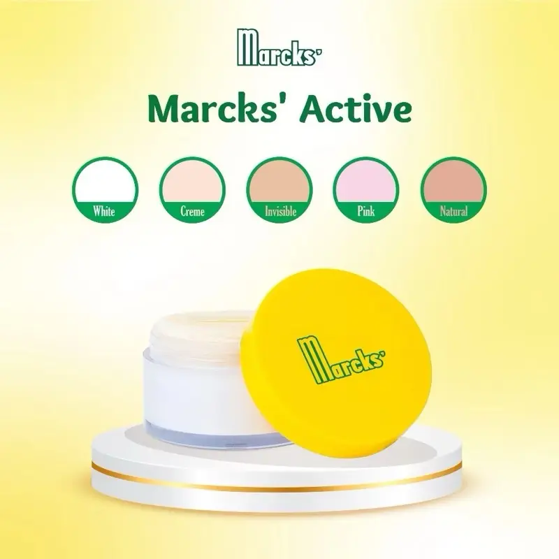 MARCKS Active Bedak Tabur 20gr || Marcks' Beauty Powder || Loose Powder Pink Rose || Active Creme Original BPOM
