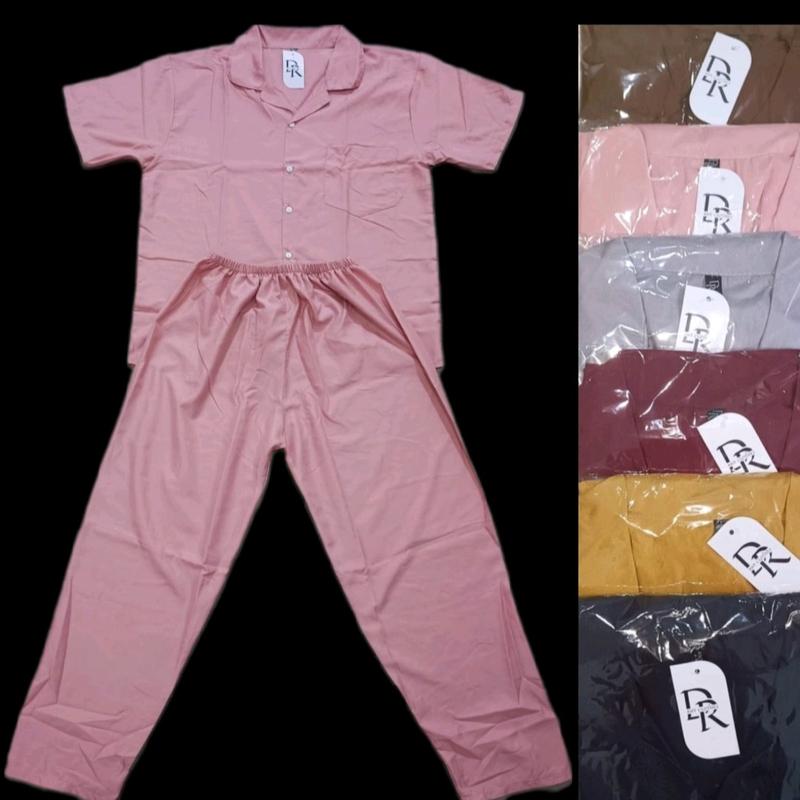 Stelan Piyama Tangan Pendek Wanita Katun Poli Polos LD 110/ Panjang Celana 92/ piyama tidur wanita polos kancing depan 0