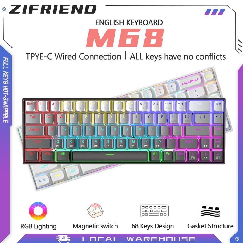 ZIFRIEND M68/HZ-68 Rapid Trigger Gaming Keyboard Magnetic Switch ...