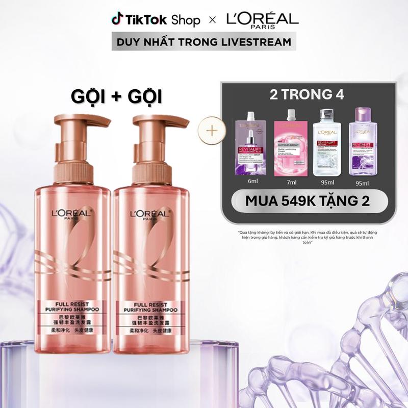 BỘ 2 DẦU GỘI NGĂN NGỪA & GIẢM GÃY RỤNG TÓC GIÚP TÓC CHẮC KHỎE L’OREAL PARIS ELSEVE Full Resist Anti Hair Fall Shampoo 440ml x2