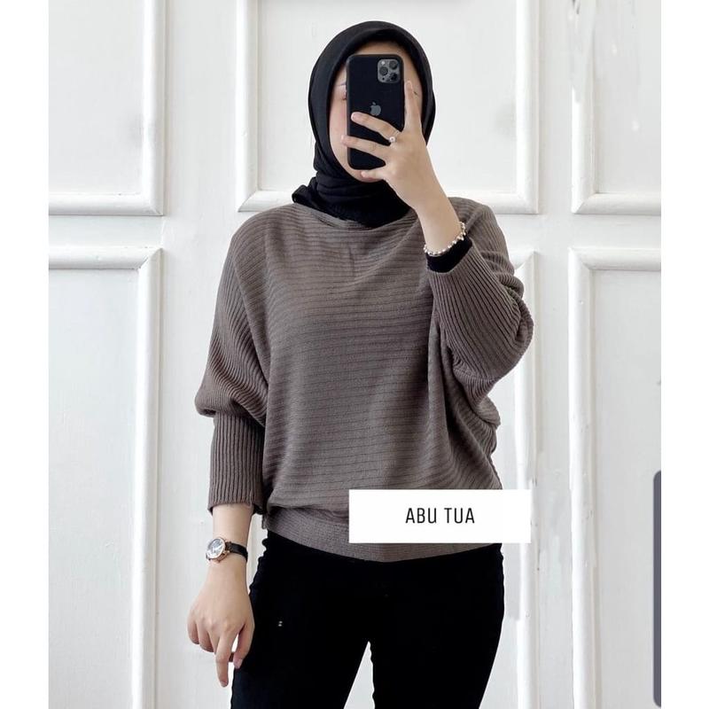 BAJU TERBARU 2024 VIRAL TIKTOK INDY BETWING BLOUSE//LASPERAL//SWEATER RAJUT WANITA BATWING KALONG - RAJUT WANITA PREMIUM BLOUSE BAJU RAJUT KNIT BETWING ATASAN WANITA MODEL KELELAWAR OTHERS RAJUT KALONG KNIT OTDD 8