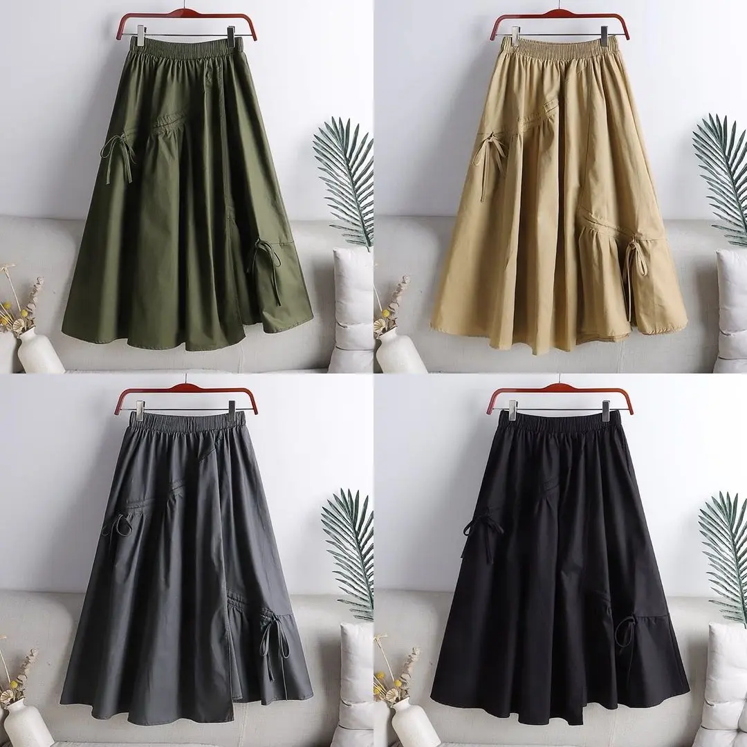 KHANSA SKIRT- Rok Serut Bahan Linen