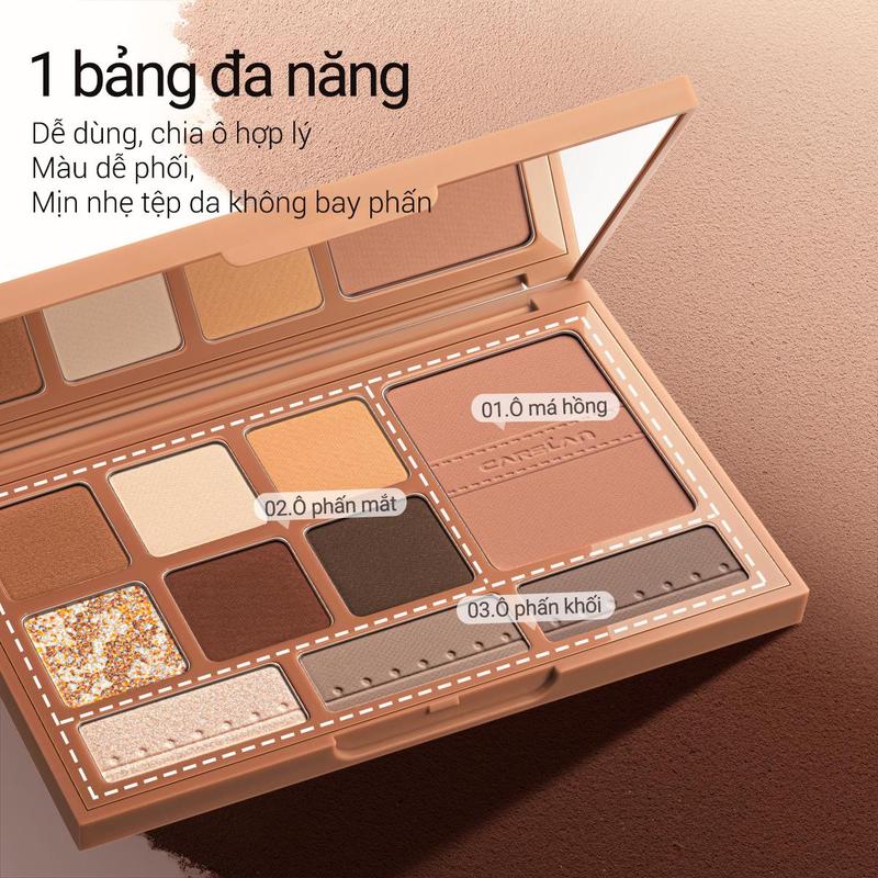 [CFV]Bảng mắt tổng hợp mười màu Carslan, chất phấn mềm mại, tệp da tự nhiên không gây bẩn 18g+[Mua 1 Tặng 2]Cọ phấn mắt*1+son tint serum mini 1g*1 1