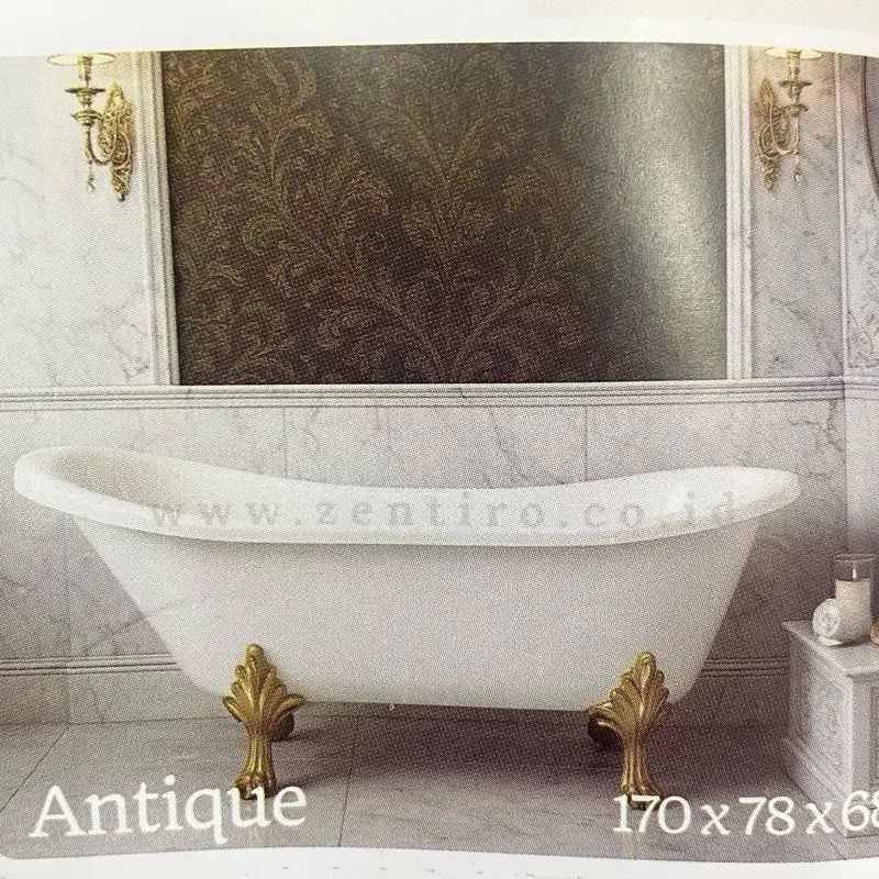 Zentiro Bathtub Standing Antique 170x78x86 Putih Marbel Include Afur Pop Up Dan Keran Standing Untuk DKI Jakarta - Keramik