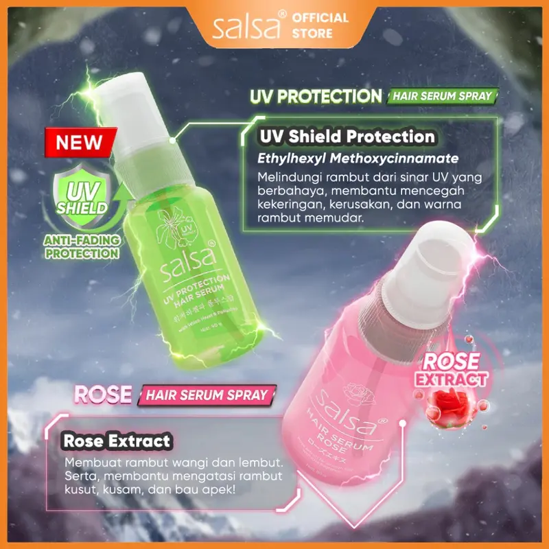 ENVIO - SALSA Hair Serum Perfum Spray Rose / Keratin / Growth 80ml - Serum Perawatan Rambut Hijab Friendly 3