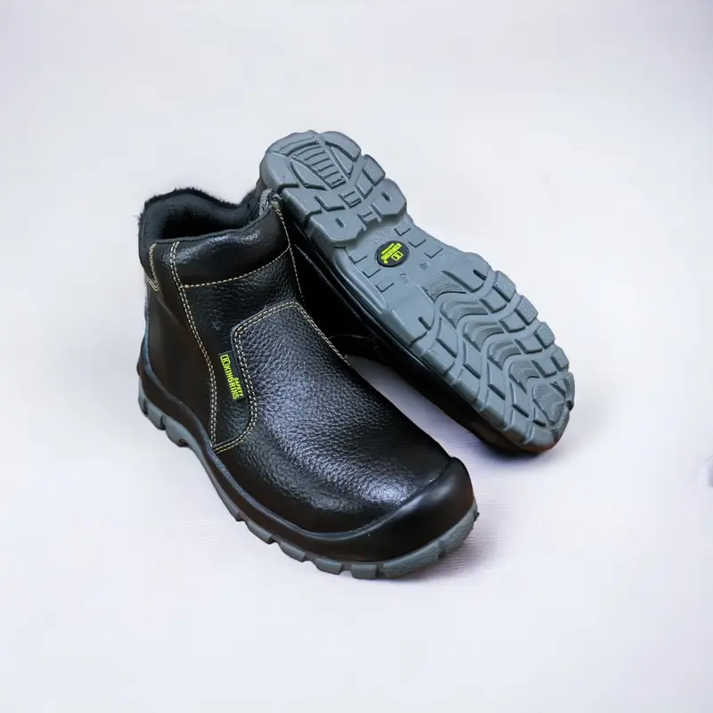 KINGRINS Sepatu safety kerja ujung besi kulit asli tahan panas anti slip / sepatu kerja welder proyek kontruksi Riri RD 2