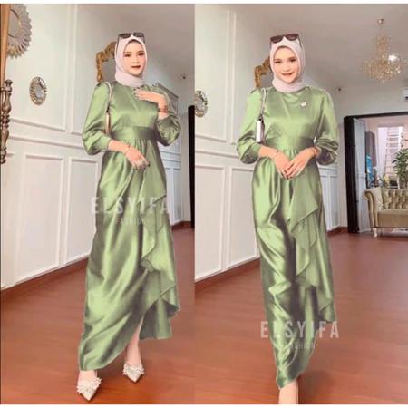 NEW ARRIVAL - JUSI YEZZI DRESS FULL SATIN VELVET PREMIUM MAXY//GAMIS WANITA BRIDESMAID SILK POLOS MEWAH FREE BELT BISA ADJUST SESUAI KEINGINAN 3