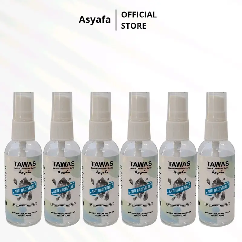 PAKET ISI 6 Tawas Deodorant Spray Asyafa 60ml 0
