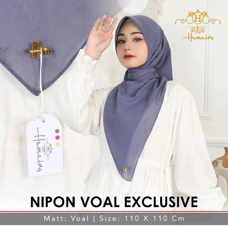 HUMAIRA-Hijab Segiempat Voal Jepang Premium Exclusive/Kerudung Segiempat Vial Jepang Premium Exclusive 1
