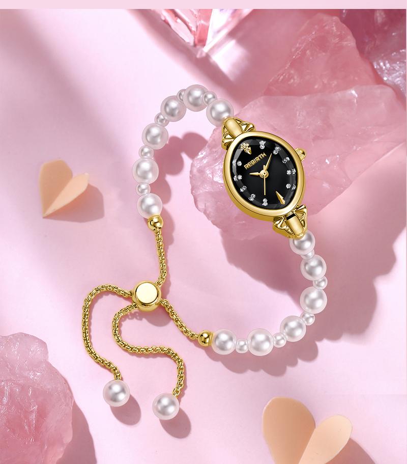 Product Introduction of REBIRTH Jam Tangan Wanita Gelang Anti Air Original Korea Elgant Model Tali Mutiara Jam Tangan Cewek   REL0136 17
