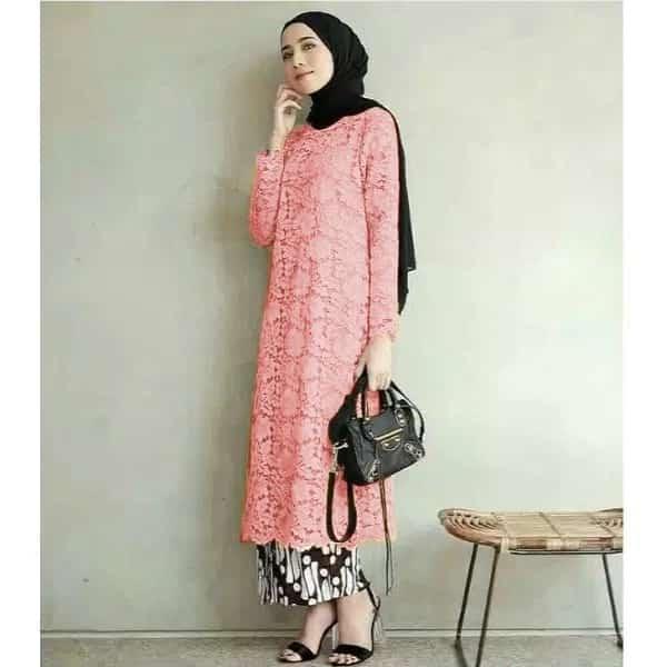 GAMIS BROKAT  TERBARU / ATASAN WANITA BROKAT MODERN / TUNIK BAHAN 7