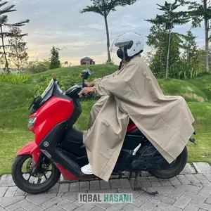 Jas Hujan Ponco Kelelawar Polos Lengan Pria Wanita Bahan Tebal Lentur Dan Elastis