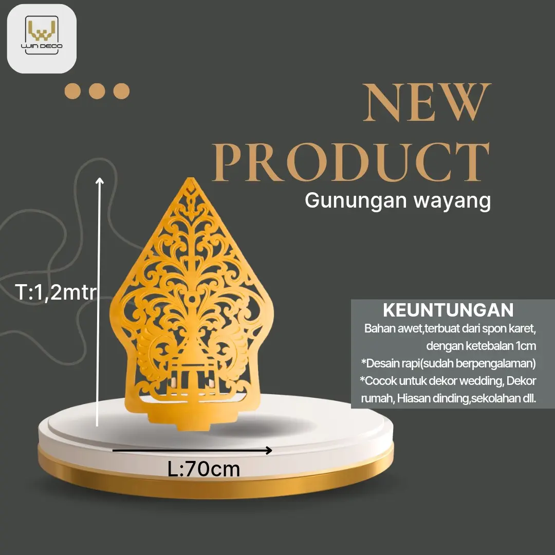 Gunungan wayang Tinggi 120cm