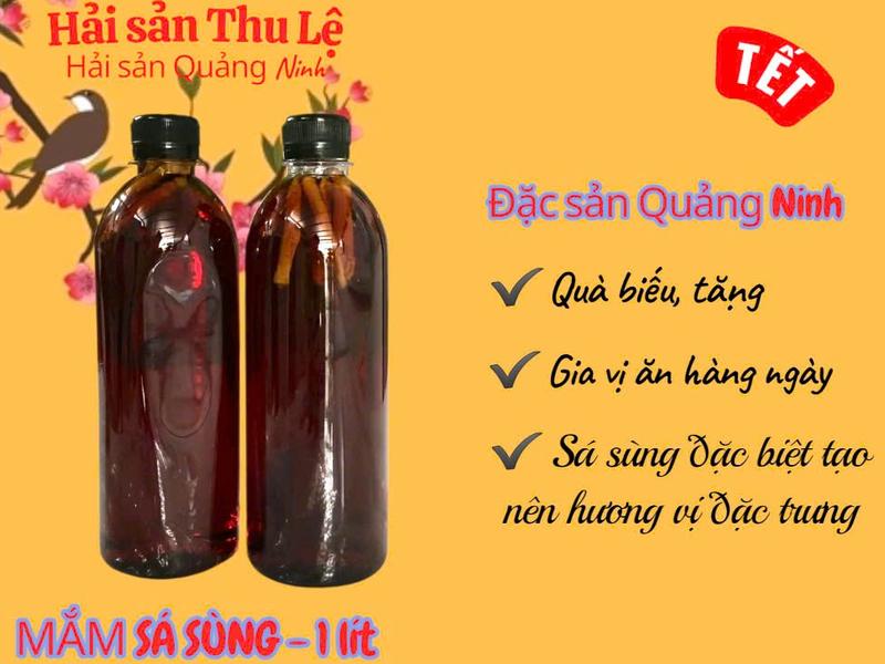 Chai 1 lít mắm sá sùng - Đặc sản Quảng Ninh