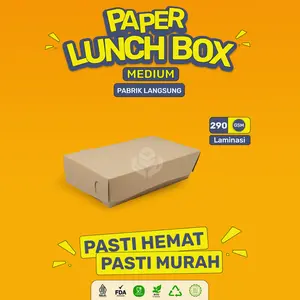Lunch Box Paper Size Medium Lunch Box M Lunch Box Set (Paket 50 Box-LB1K2)