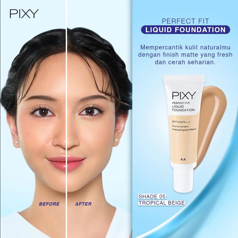 Pixy Perfect Fit Liquid Foundation SPF35 PA++ Gratis Pixy UV Whitening Two Way Cake Refill Wajah 3