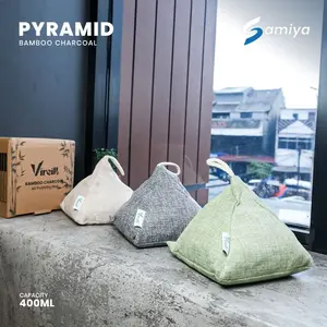 Penyerap bau lembab bentuk piramid / Vireille pyramid bamboo charcoal natural fresh air purifier bag