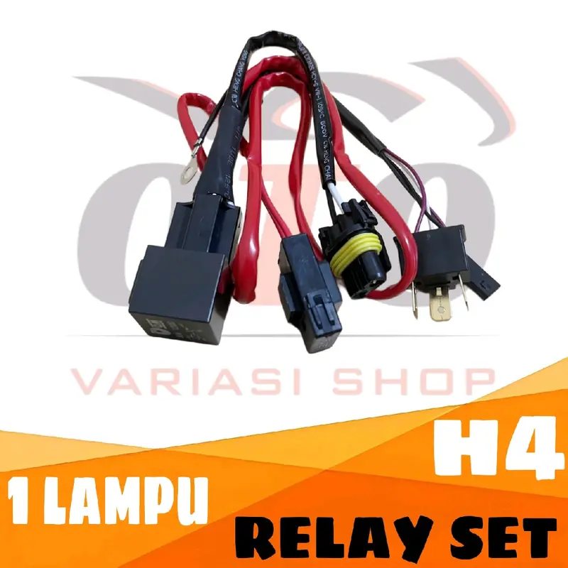 KABEL RELAY SET LAMPU MOTOR MOBIL LED & HID H4 HI LOW 5
