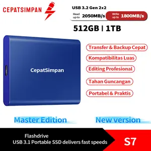 【S7-Master Edition】 Portable SSD, 1TB External Solid State Drive, Speeds Up to 1,050MB/s, USB 3.2 Gen 2, Reliable Storage for Gaming, Students, Professionals
