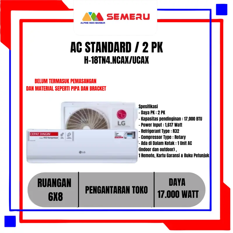 AC STANDARD LG NEW Hercules Air Conditioner Standard Unit Only Khusus Makassar 5