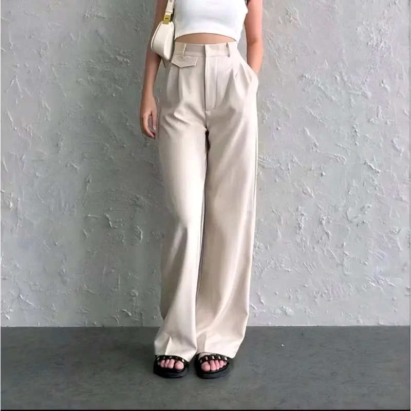oro pants semi woll - highwaisted pants - loose pants trouser wanita - celana kulot wanita