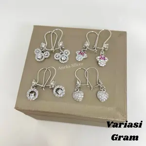 Anting Gantung Mata Mata Variasi, Perak 925