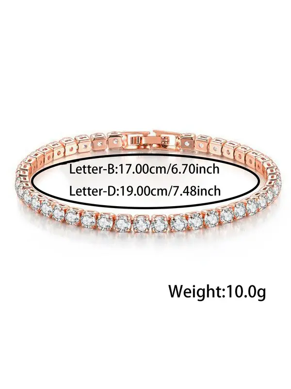 Luxury Rhinestone Decor Matching Bracelet for Women, 2024 New Trendy Fashion Accessories for Wedding Engagement Bridesmaid Costume Dress Prom Daily Wear 8