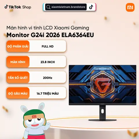Màn hình máy tính ELA6364EU Xiaomi Gaming G24i 2026 - Full HD - Tần số quét 200Hz - FreeSync Premium