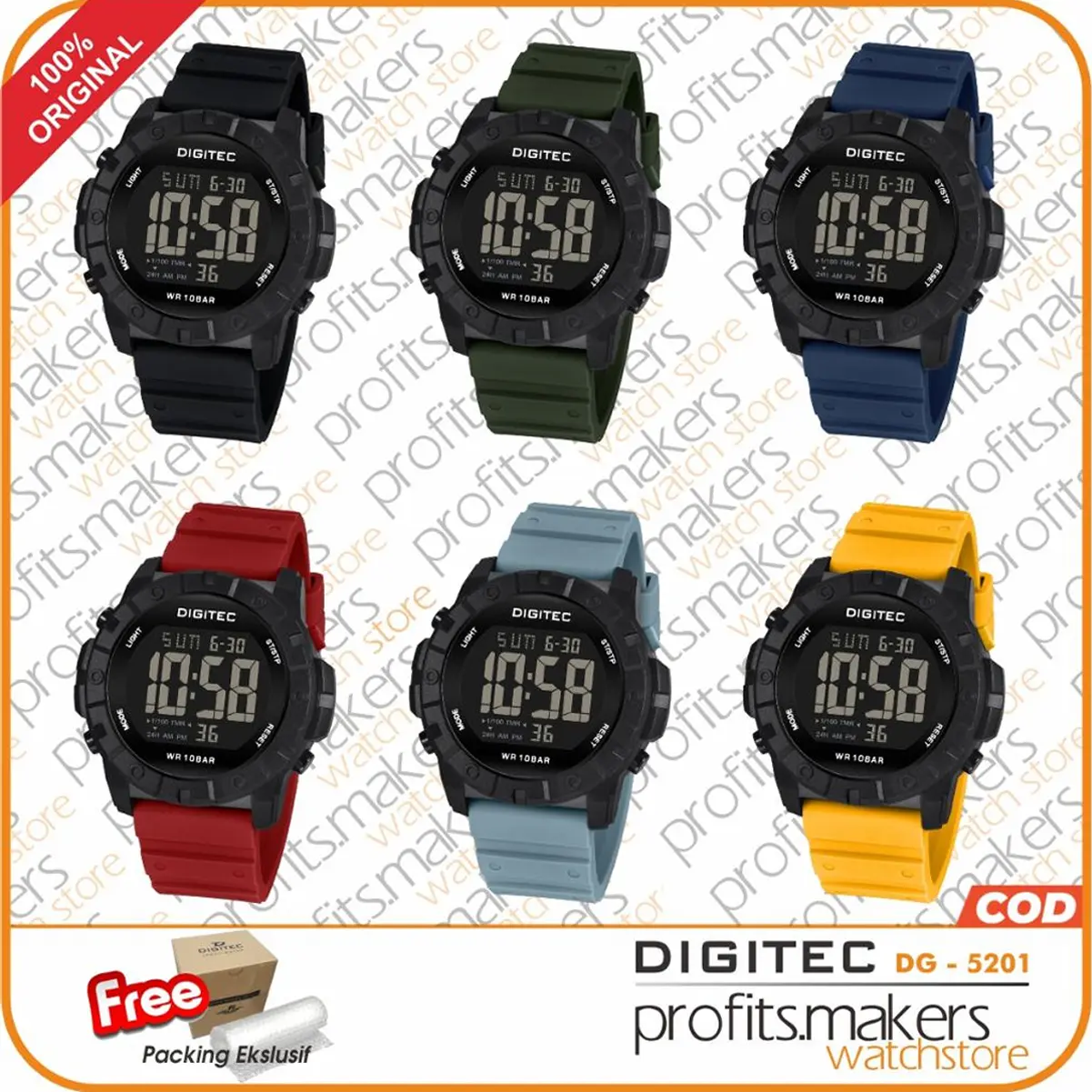 DIGITEC DG 5201 / DG-5201 / DG5201 Digital Watch Jam Tangan ORIGINAL NEW 5201