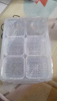 Product Review of FOOD KONTAINER/Tempat kotak tirisan saringan wadah bumbu dapur cabai bawang 4 sekat tempat buah sayuran dengan penutup toples persegi bawang transparan from 2**n 0