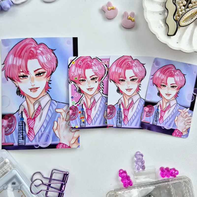 Vtuber Indonesia Fancon edition photocard by onintwin / art print / sol4ce / solace / harris caine / arion / gin / souta /  / kei zaki / krow / agil / shiroi 2