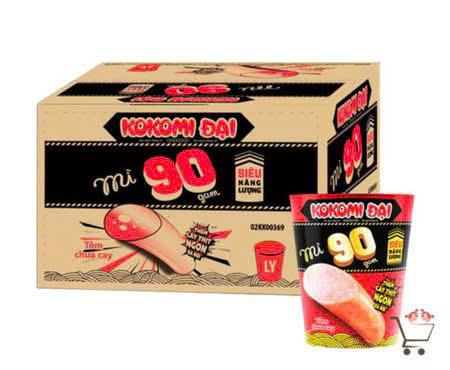  Kokomi Đại THÙNG 24 LY MÌ HƯƠNG VỊ TÔM CHUA CAY THÊM CÂY THỊT 90GR SIÊU NĂNG LƯỢNG 