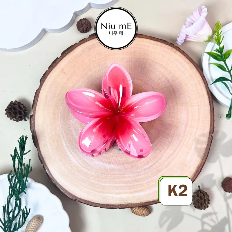 Jedai Kamboja / Jepit Bunga Kamboja / Jepitan Orchid Hair Clip Aesthetic Korean Style Jedai Acrylic Gradien Manis Elegan Hadiah Wanita Plastik Manik  Akrilik 2