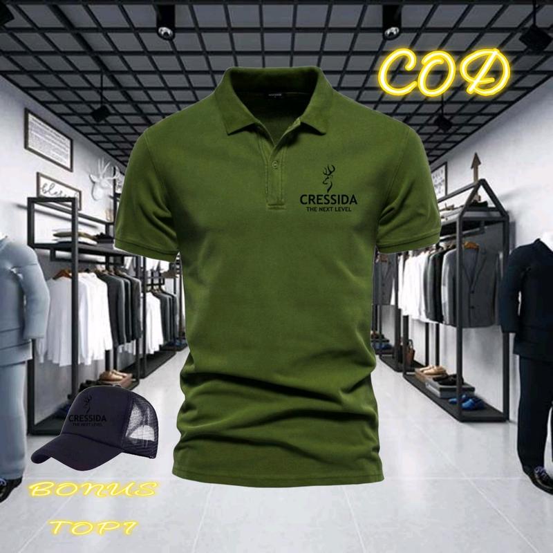 Bonus topi kaos kerah lengan pendek pria dewasa polo keren tebal dan lembut bisa cod 6