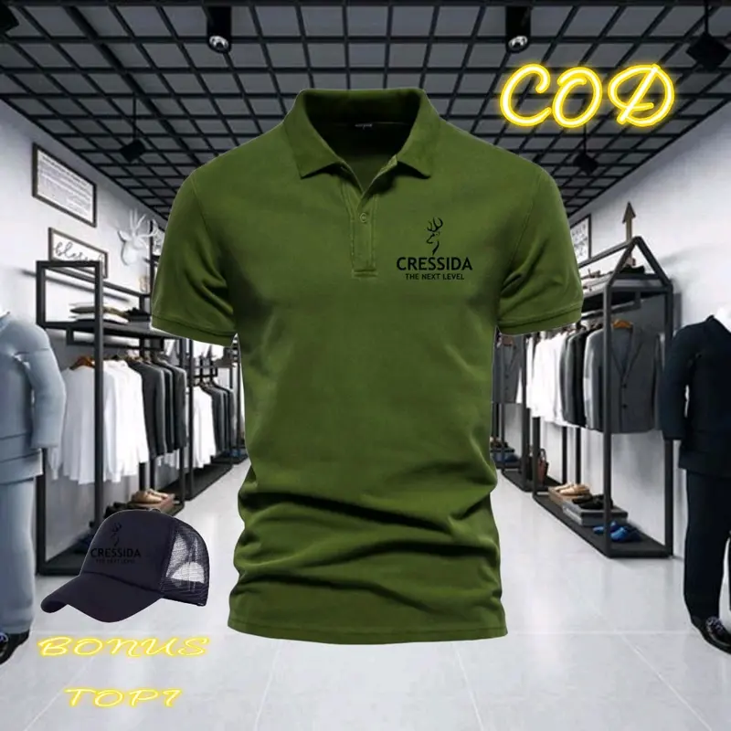 Bonus topi kaos kerah lengan pendek pria dewasa polo keren tebal dan lembut bisa cod 6