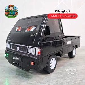 RAMADAN WINNO Mainan Anak Mobil Pick Up L300 Lampu & Musik Black Edition DT 07-MK IC BO Mainan Mobil Anak Laki-Laki Dilengkapi Lampu Musik Baterai Plastik Bak Control Remote