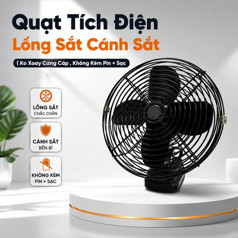 Thân Quạt Có Xoay Tích Điện Không Kèm Pin Sạc . Quạt Tích Điện Có Túp Năng Xoay…