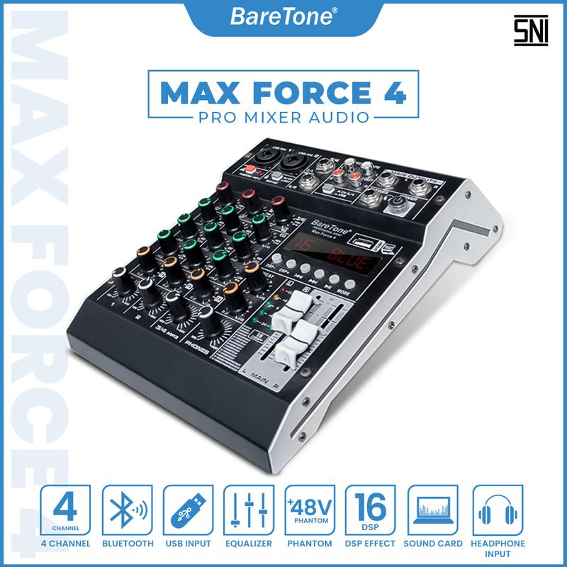Mixer Audio BareTone Max Force 4 - Professional MIxer  4 channel 1