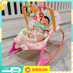 [COD] Bouncer Bayi /Kursi Ayunan Bayi Lipat BEIGE dengan Tempat Tidur Bayi Goyang Hitam Merah Mainan Ayunan Bayi - Chair, Toddler baby swing