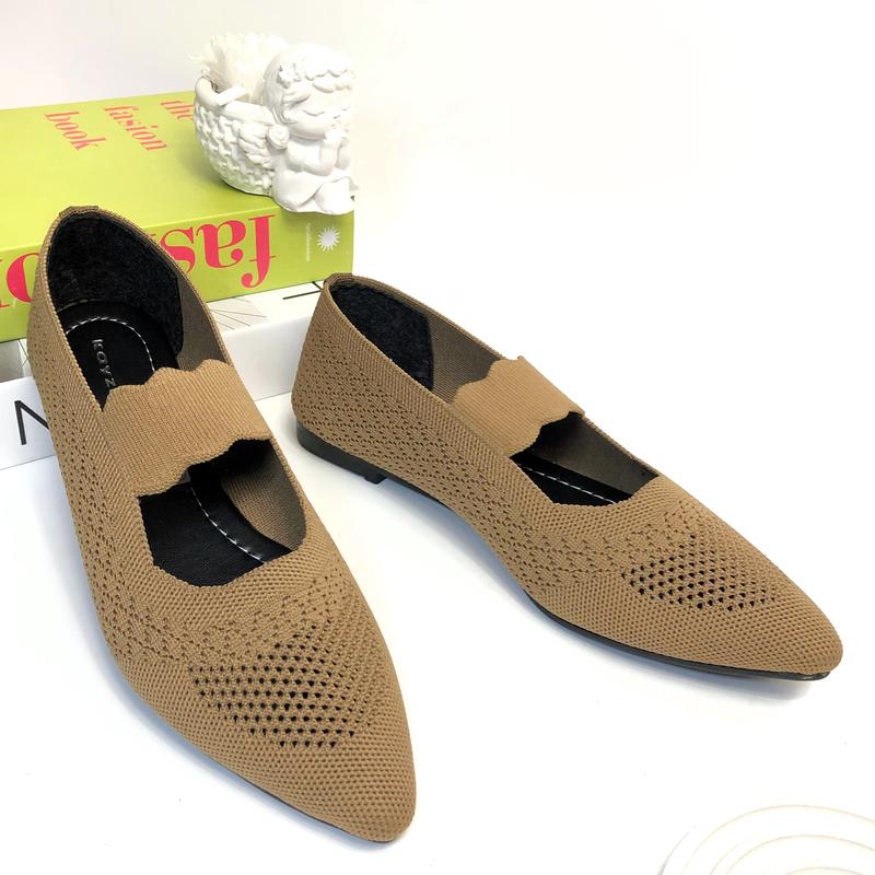 Kayzineva DD-01 Flat Shoes Wanita Kerja Tali Tengah Rajut Premium Sol Hitam Karet Perempuan 1