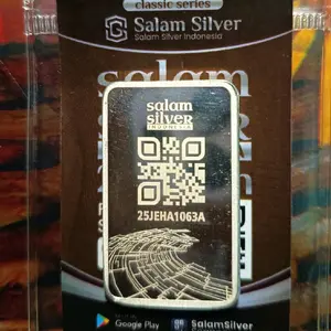 PRIDUK LAKU PERAK BATANGAN SALAM SILVER 25 GRAM COCOK BUAT INVESTASI ATAUPUN HADIAH DARI PT SALAM SILVER INDONESIA