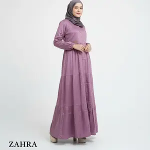 Gamis Viral Amanda Zahra PB 140 cm Bahan Rayon Twill premium Polos Nyaman  (Free  Goodie Bag & Pouch)