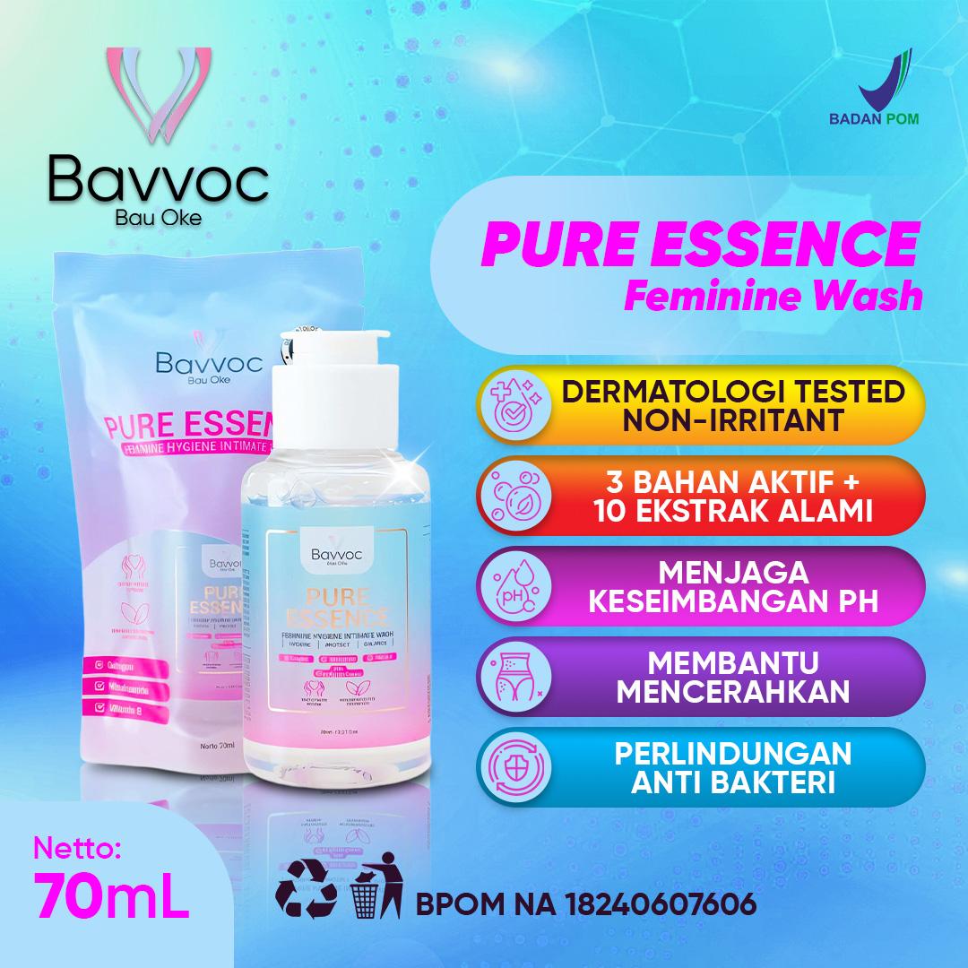 BAVVOC 3 Pcs Pure Essence Feminine Hygiene Wash Sabun Pembersih Kewanitaan Ekstrak Propolis Manjakani dan Niacinamide I BPOM