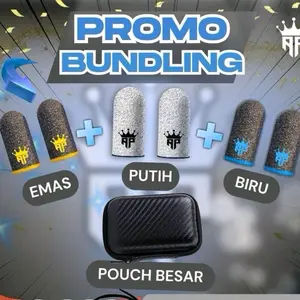 promo Paket Bundling Sarung Jempol Gaming AP King Trio Emas, Putih & Biru Aksesoris Game Free Fire & Mobile Legends By