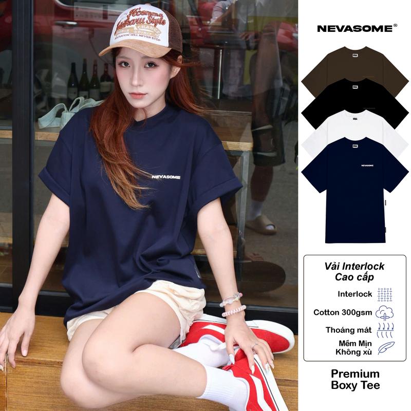 [Premium] Áo Thun Boxy Nevasome Premium Cotton 300gsm Tay Lỡ Form Boxy Rộng Nam Nữ Menswear Womenswear Cổ Tròn