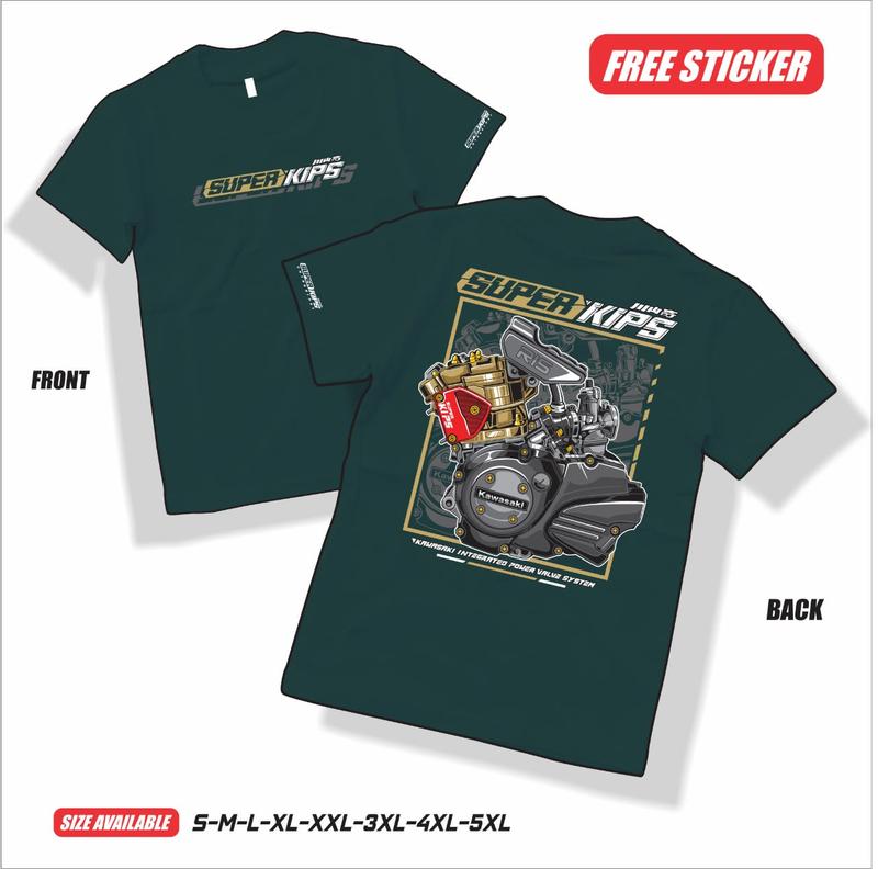 Kaos Super Kips Ninja Super Kips Enthusiast 2Stroke Ninja Combed Kain Racing Sablon Pria Tangan Anime Motor Distro Nyaman 4