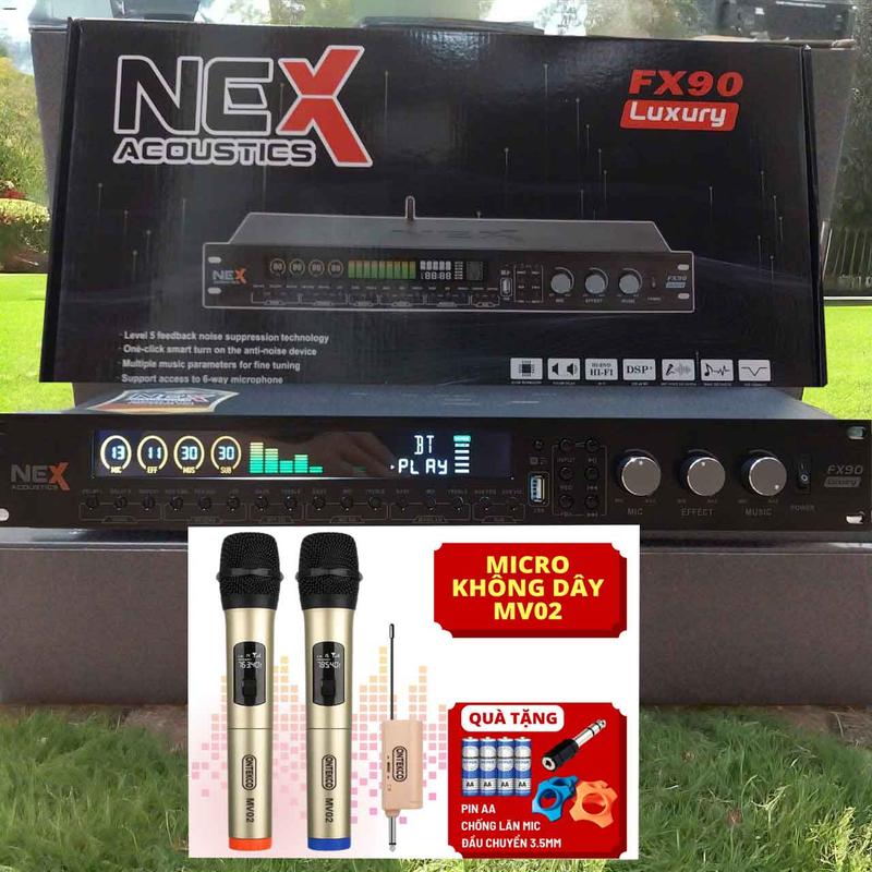 [kèm micro] vang cơ karaoke nex fx90 plus chống hú khử ồn có bluetooeh  cổng quang hát hay giọng ca ngọt ngào như ca sỹ Amply tại gia Sử dụng trong nhà Dùng cho sân khấu