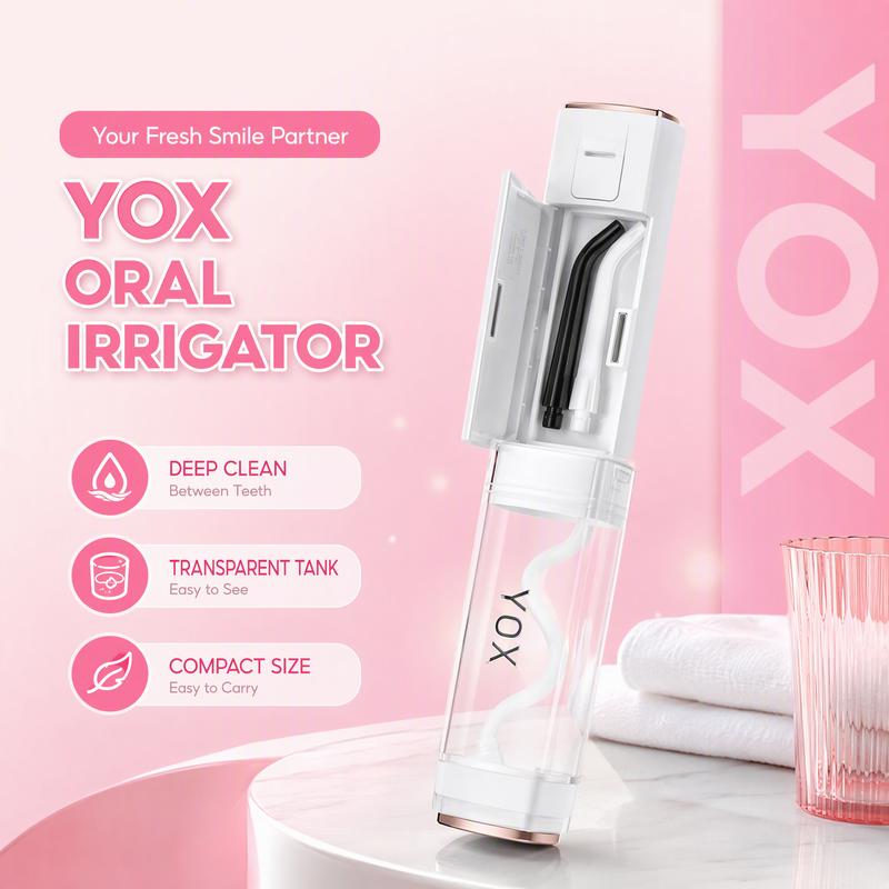 YOX Máy Tăm Nước Quà Tặng Tinh Tế Thiết Kế Nhật Bản Thu Gọn Trắng Bộ Combo