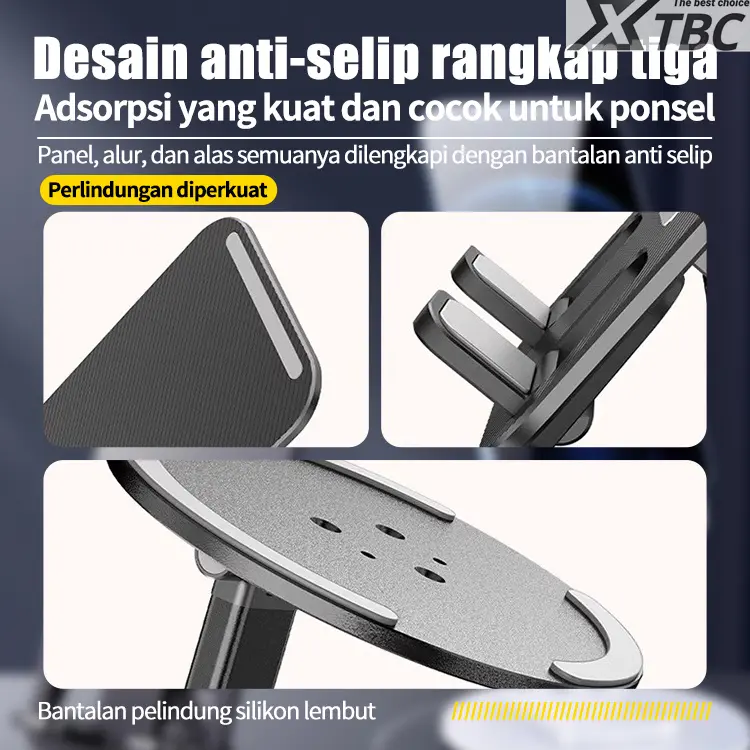 XTBC Dudukan Ponsel Berputar 360° Dudukan Ponsel Tablet Ipad Multifungsi, Dudukan Universal Lipat Portabel, Dudukan Penyangga Aksesoris Handphone Holder Meja Smartphone Telepon Hape 2